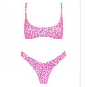 Pink leopard triangl bikini